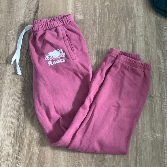 Roots Pants - roots sweatpants joggers raspberry pink size extra small